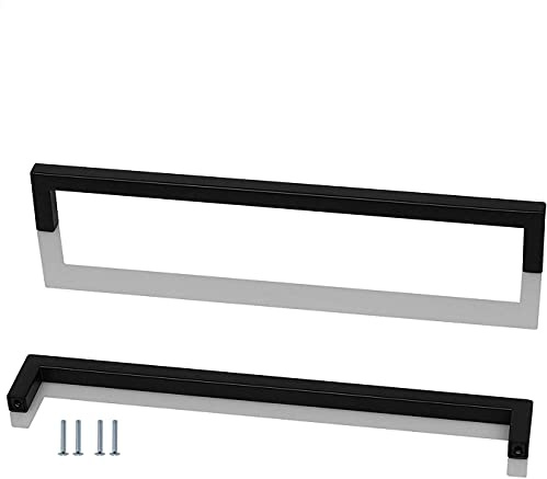 ANSIEDIO 288mm Schwarz Schrankgriffe Möbelgriffe Türgriff Relinggriff für Küche Kabinett Schrank Schlafzimmer Griffe Möbel Edelstahl Schrankgriffe 2 Stück