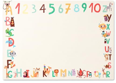 Friendly Fox ABC Kinder Schreibtischunterlage DIN A3 | Papier, 25 Blatt Block, Zum Malen, Zum Schreiben