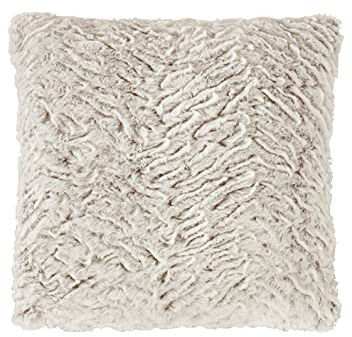 Sleepdown Luxury Tone Tone Faux Fur Natural Filled Cushion Bedroom Livingroom Accessory - 45cm x 45cm