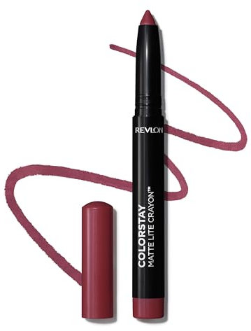 Revlon ColorStay Matte Lite Crayon Rossetto con Temperino Incorporato, a Prova di Sbavature, Resistente all'Acqua e Non Secca le Labbra, 011 Lifted, 1.4g