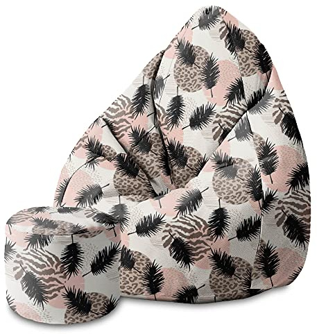 DreamRoots Sitzsack Erwachsene 80x80x120, Animal and Tropical Geometric