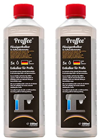Proffee Entkalker | 2x 500ml flüssiges Konzentrat für Kaffeevollautomaten | Für Espresso- & Filterkaffeemaschinen, Wasserkocher & Teekocher; flüssiges Konzentrat | Made in Germany
