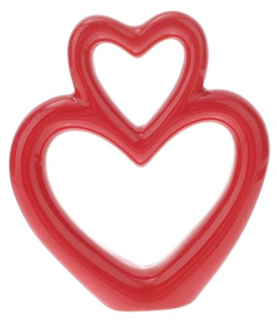 PRETYZOOM Figurina Cuore in Ceramica Decorazione Romantica Per Matrimonio E Casa Centrotavola Elegante Regalo Per Coppie Anniversario 4.7X4.1X1.2 Pollici