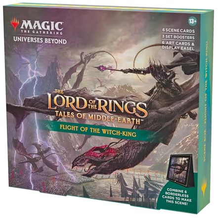 Magic: The Gathering Der Herr der Ringe: Geschichten aus Mittelerde Szenenbox – Flug des Hexenkönigs (6 Szenenkarten, 6 Artwork-Karten, 3 Set Booster + Aufsteller) (Englische Version)