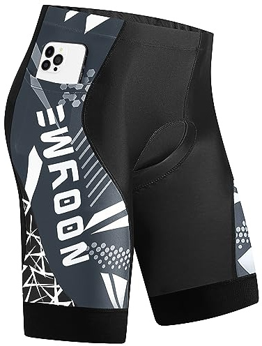 NOOYME Pantalones de ciclismo para hombre, transpirables, pantalones de ciclismo para hombre, con acolchado 6D, pantalones cortos elásticos, amortiguadores de golpes, acolchados, de secado rápido,