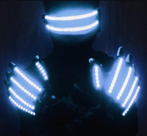zhonghua Gants LED et Lunettes LED, Lunettes Lumineuses LED Party Lunettes Lumineuses Ggants Clignotants LED Gants Finger Light