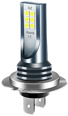 AMZLORD 2x Bombilla H7 LED 55W 6000K Blanco, 1:1 Mini Luz Bombilla Plus 300% Brillo Súper Brillante 30000Lm Lámpara de Cruce y Antiniebla Halógena de Repuesto pour Coche y Moto 12V/24V