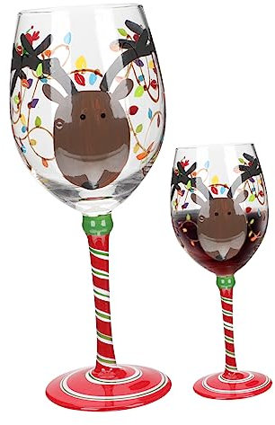 ABOOFAN Weihnachtsweinglas Aus Glas Für Weihnachtsfeiern Festliches Weinglas Mit Weihnachtsmotiven Zur Aufbewahrung Von Wein Whisky Oder Anderen Getränken Als Dekoration Für Festtafeln