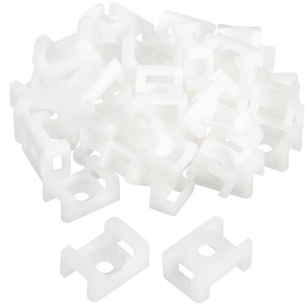 sourcing map 500 Stück Kabelbinder-Basis-Satteltyp-Halterung Draht-Halter, 22,3x15,9x9mm Draht-Clips-Organizer-Halterungen Klemmen für elektronische Drähte, weiß 0,21Dia