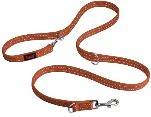 Halti Training Leash - Multifunctional Double-Ended Dog Leash, Ideal for Anti-Pulling Dog Training. Lightweight & Durable. Suitable for Small to Medium Dogs & Puppies (Size Small, Burnt Orange, 2m)