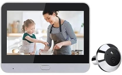 ThikK Mirilla WiFi de 4,3 Pulgadas Tuya Smart 1080P, cámara de vídeo con Mirilla WiFi, cámara de vídeo for Puerta con visión Nocturna de Seguridad for el hogar (Color : No Alexa)