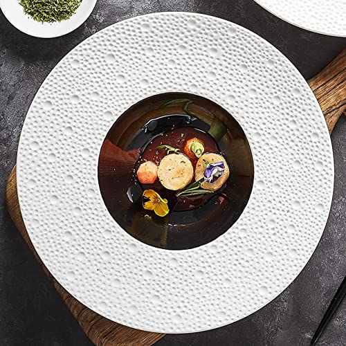 XSMYdpuk Piatti Piani in Ceramica, Ciotola in Ceramica, Piatto Fondo, Microonde, Forno E Lavabile in Lavastoviglie, per Cena E Insalata, Ristorante, Feste in Famiglia E Uso in Cucina, Rotondo, Piatto