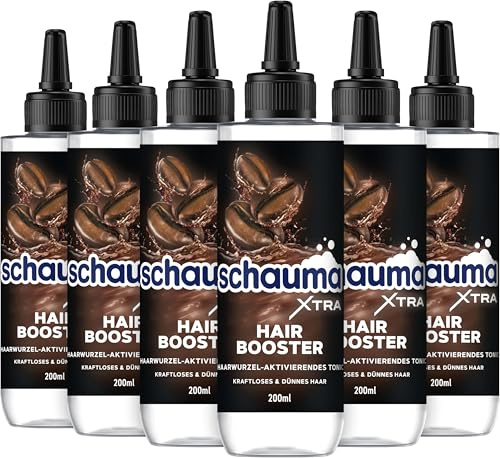 SCHAUMA Hair Booster Tonic (6 x 200 ml), Hair Tonic hilft Haarausfall vorzubeugen, Kopfhaut Tonikum mit Koffein aktiviert die Haarwurzel bei kraftlosem & dünnem Haar