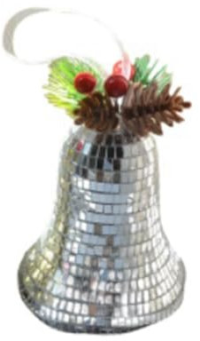 Okeeyseda Glocke Weihnachtsglocken Anhänger Weihnachtsbasteln Weihnachtsbaum Hängeglocken Baumdeko Neujahrsgeschenke Silber