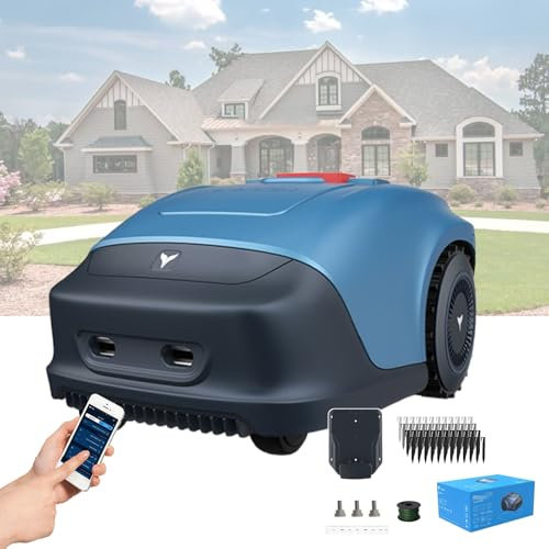 CNAOHGHN Robot Lawn Mower Automatic Robotic Lawn Mower for 1/4 Acre Lawn, Self-Charging, with Path Planning/Protection Device, for Lawns up to 1000㎡ Sq. Ft