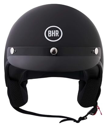 BHR Helm Demi-Jet 839 - Helm Scooter ECE 22.06 Zulassung mit Front- und Micrometrischer Auslösung - Mattschwarz M