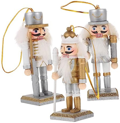 Zerodeko 3pièces Figurines Noyer Décoratives Artisanat De Poupées Bois Décoration De Maison Et Bureau