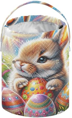 Osterhase, bunte Eier, Osterkörbe, Häkelgarn-Tasche, tragbare Stricktasche, Garn-Organizer, Häkel-Organizer, Tasche für Häkelzubehör, Zubehör, Nadeln