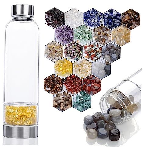 CIYODO Bicchiere in Vetro per Idroterapia Base in Cristallo di Quarzo, Facile da Lavare, per Eliminare Emozioni Negative Durante Le Vacanze Colore Casuale Stile Casuale