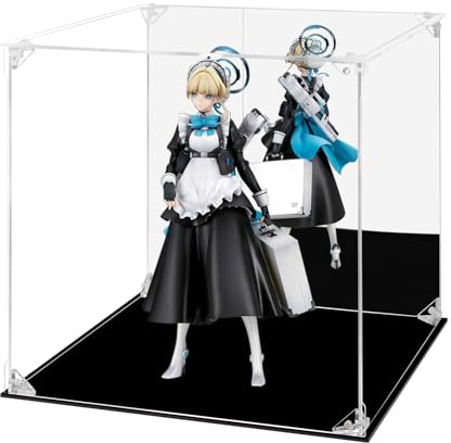 FHMIDIC Vitrine en acrylique - Figurines d'action transparentes avec dos miroir - Vitrine étanche à la poussière - Vitrine en verre alternative pour objets de collection, figurines, modèles, jouets