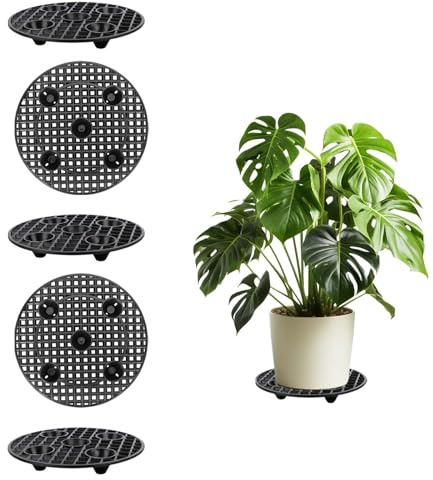 ZHYUAN 5 stycken plastblomkrukor underlägg, 30 cm, blomkrukor nätdynor, blomkruka underlägg dräneringsnät, bonsai rutnät, växtrotskydd, lämplig för inomhus- och utomhusbruk