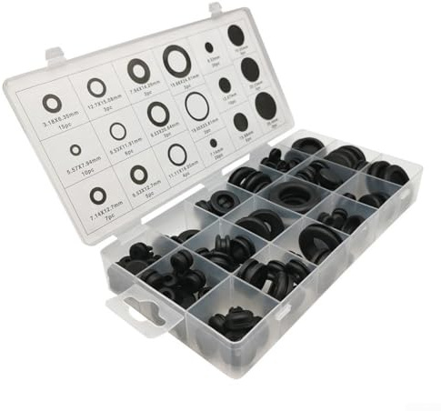 Rubber Washer Seals Assortment Set,125Pcs Electrical O-Ring Gasket With Retaining Ring, For Plumbing Washer Seal & Auto Repair