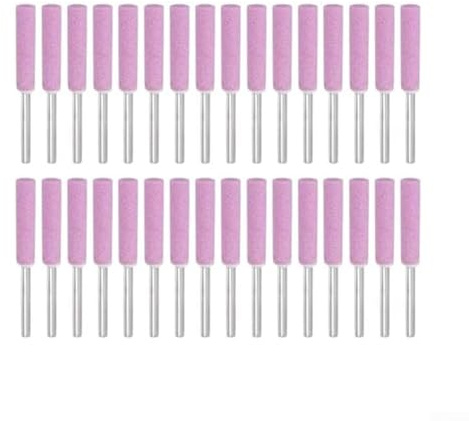 YobiLife Diamond Chainsaw Sharpener Sharpening Stone Set 32 Pieces Metal Grinding Bit Kit for Metal Wood Plastic Machinery Maintenance 120 Grit Pink(5.5mm)