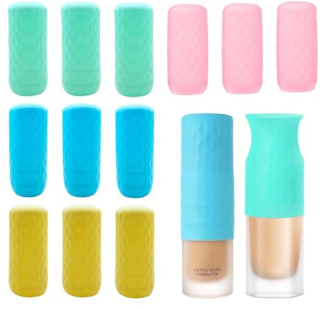 UIEXAY 12 Pièces Manchons Anti-Fuites, Silicone Pour Voyage, Trousse De Toilette Réutilisable Housse Étanche