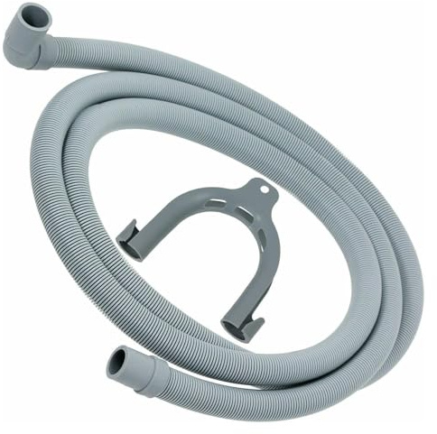 SPARES2GO Universal Drain Hose with Right Angle End for Washing Machine Dishwasher (2.5m, 19mm / 21mm)