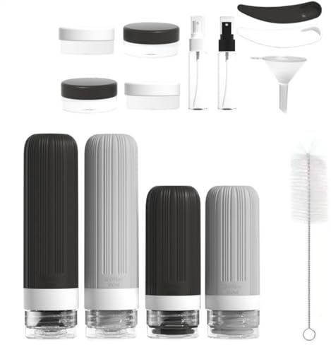 Générique Set de Flacons de Voyage en Silicone Rechargeables et Étanches, pour Shampoing, Lotion et Cosmétiques