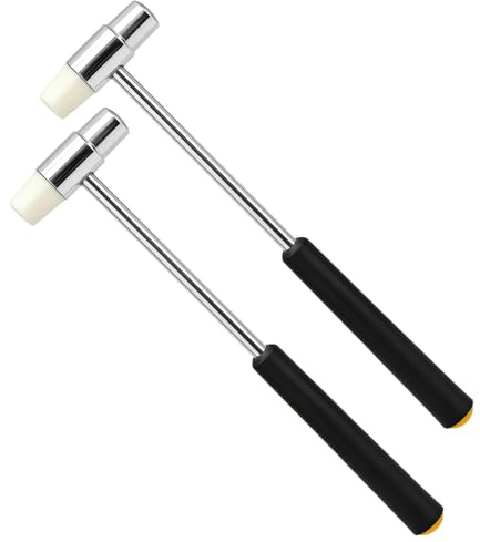 NAUZE 2Pieces Double Head Pin Hammer 18cm Lightweight Mini Hammer Metal Small Equipment Repair Jewelry Hammers for Crafts Watches Tuning Woodworking Musical Instruments Supplies