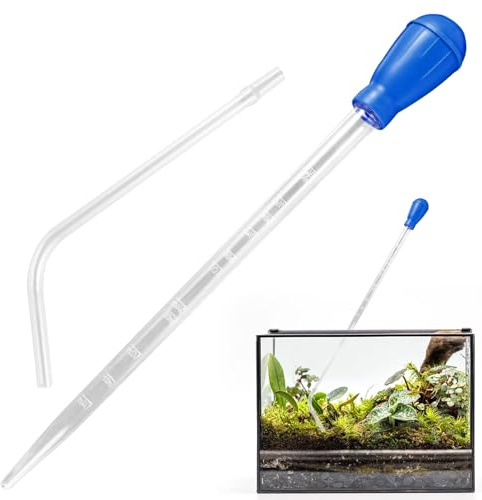 Aquarium Coral Fish Feeder, 25in Extra Long Turkey Baster with L-Shaped Extension, Waste Remover Water Changer for Aquatic Pet Care, Siphon Dropper Fish Tank Water Changer, Cleaning Tools Accessories