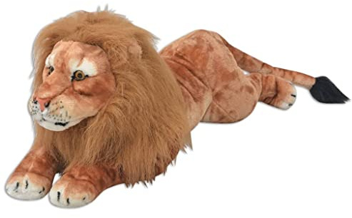 Mangloder XXL Löwe Kuscheltier Plüsch Braun Groß Kinderzimmer Dekoration Geschenk für Kinder ab 3 Jahren Weiches Plüsch Tier