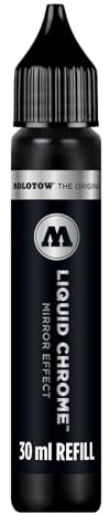 Molotow flytande krom påfyllning (30 ml, påfyllningsbläck för flytande krommarkör) krom
