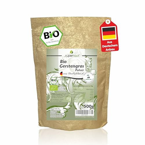 Superkost BIO Gerstengras Pulver aus DEUTSCHLAND DE-ÖKO-001 (500g)