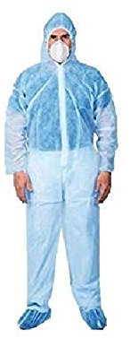 YMBERSA Buzo Mono desechable Capucha XL Azul. Protección para clínicas, Laboratorios,Granjas, Bricolaje…