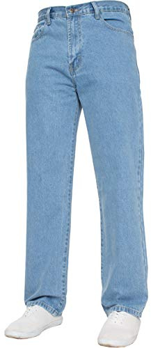 Mäns raka ben jeans basic kraftigt arbete denim byxor byxor alla midja stora storlekar i 4 färger