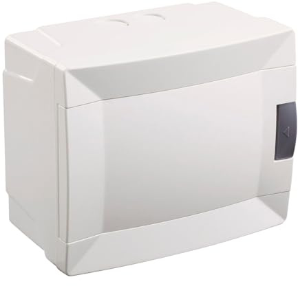 Tableau électrique ou boîte à encastrer avec couvercle et rail DIN blanc pour automatiques 6 modules Tableau de surface électrique pour installations électriques Tableau électrique à encastrer