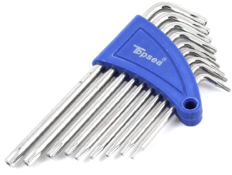 Aexit 9 Pz. Cacciavite Torx a forma di L Cacciavite a forma di chiave Set di strumenti con supporto blu ID: 211580