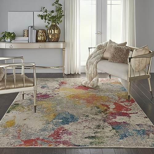 Lord of Rugs Celestial CES12 Ivory Multi Rug for Living Room Bedroom Lounge Modern Abstract Pictorial Short Pile Carpet Home Area Rug XX-Large 239x320 cm (7'10x10'6)