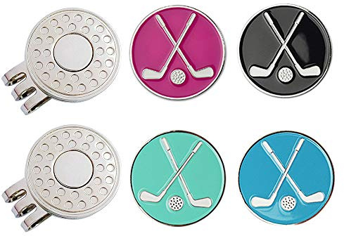GOLTERS Golfballmarker mit Kappenclips im Vorteils-Set für Damen und Herren, abnehmbar und einfach an der Golfkappe zu befestigen, hochwertiges Geschenk