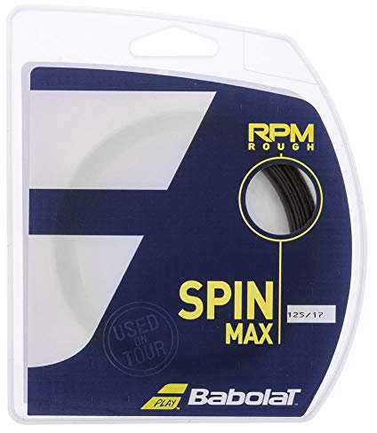 Babolat Unisex – Erwachsene RPM Rough Saitenset 12m-Schwarz Tennissaite, 1.30