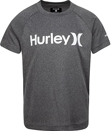 Hurley Boys' Rash Guard Shirt, Black Heather, XL