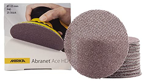 Mirka Abranet Ace HD sliprondell nät 125mm kardborre P40 25st
