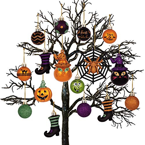 Valery Madelyn 24pcs Halloween Decorations - Baubles & Ornaments with Cats & Boots for Holiday Party Gift