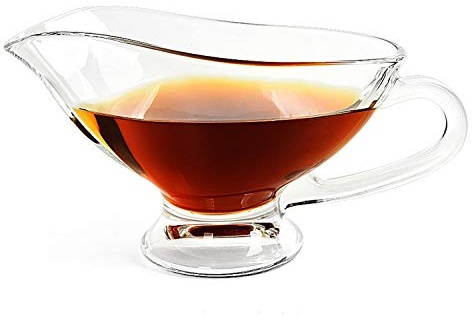 Gonioa Gravy Boat - 10 oz Clear Glass Gravy Dish with Handle,Gravy Sauce Boat for Warming Sauces, Salad Dressings, Milk, More, Best Selling Gifts & Home Decor