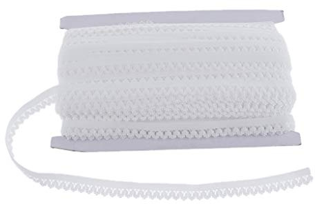Oshhni 50 Yards Elastisches Einfassband Ziergummi Abschlussgummi Wäschegummi Gummiband, Weiß
