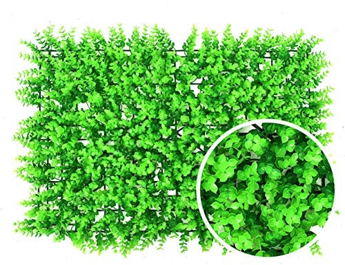 QIAOH Artificial Boxwood Hedge Panels 20PCS, Topiary Plant Wall Hedge Mat, Greenery Backdrop with Stand, UV Protected Faux Greenery Mats for Both Outdoor or Indoor Decoration