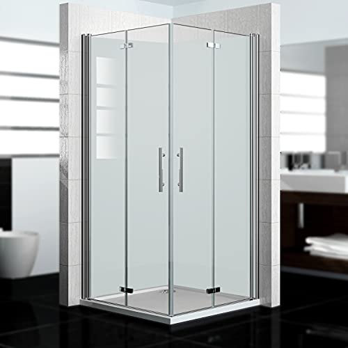 dedeco Eck-Duschrückwand wasserfest Motiv: Grau V1, UV-Lack glänzend, 2 x 90x200 cm, Badrückwand, Fliesenersatz fugenlos Wandverkleidung Duschplatte Duschrückwände aus Aluminium, Made in Germany
