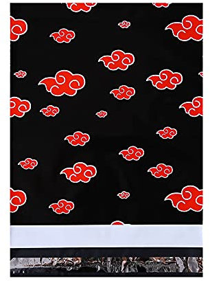 QSCTYG Versandbeutel 50 Teile/los Postal Versand Taschen Polyumhülle Persönlichkeit Farben Druck Niedlichen Muster Verpackung Kleidung Express Tasche 447 (Color : Black)